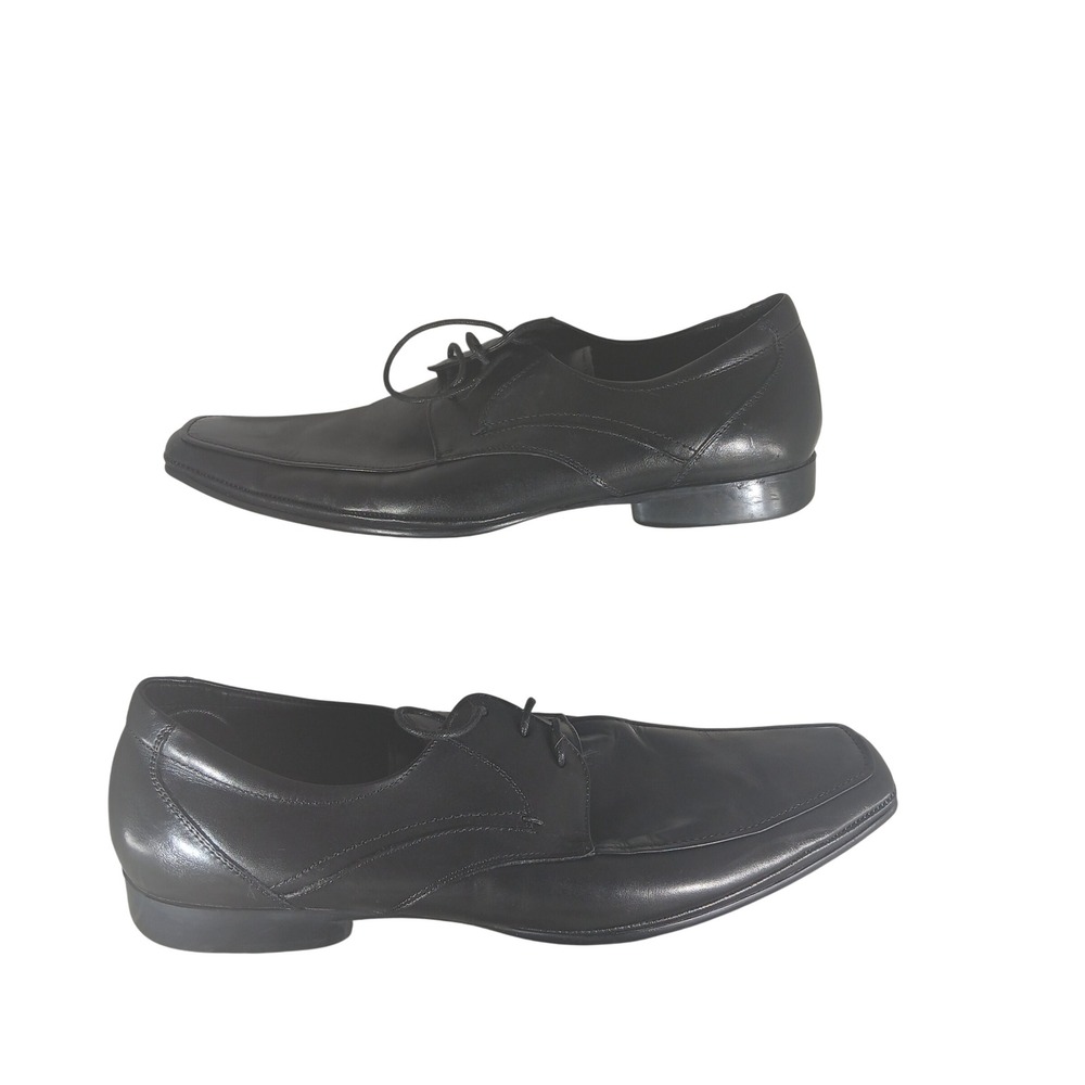 Kenneth Cole Select Your Role Oxford 12M Black Leather Square Toe Dress Shoes - Picture 1 of 10